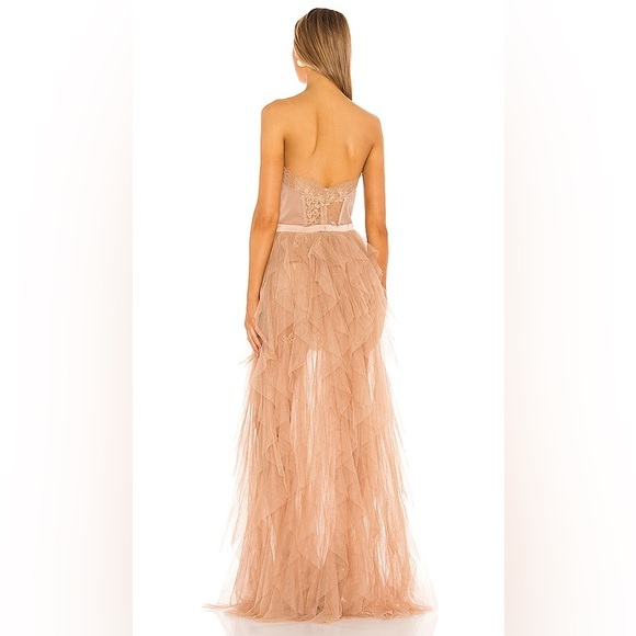 For Love & Lemons X REVOLVE Bustier Gown in Warm Taupe - Picture 3 of 9